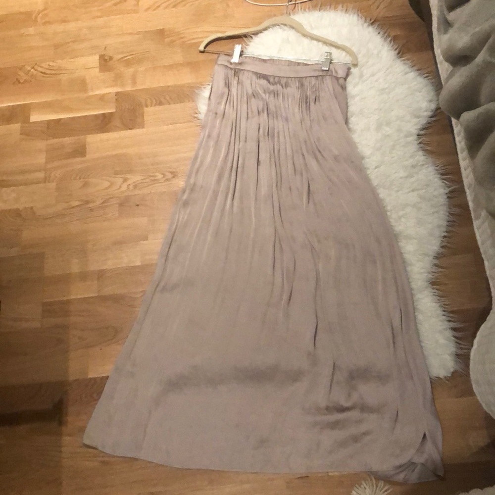 Faux silk maxi skirt